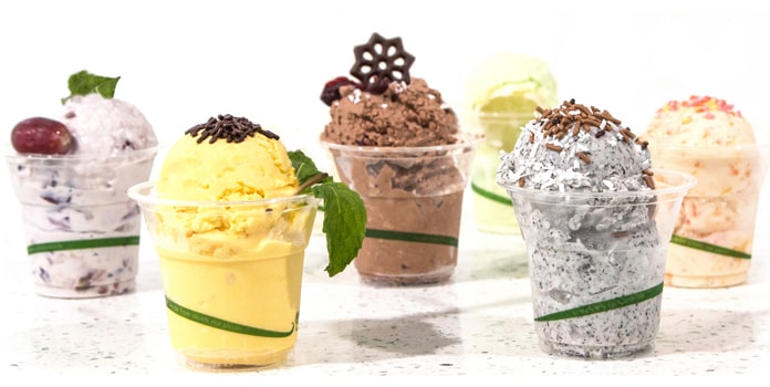Freeze ice cream dessert-tasting